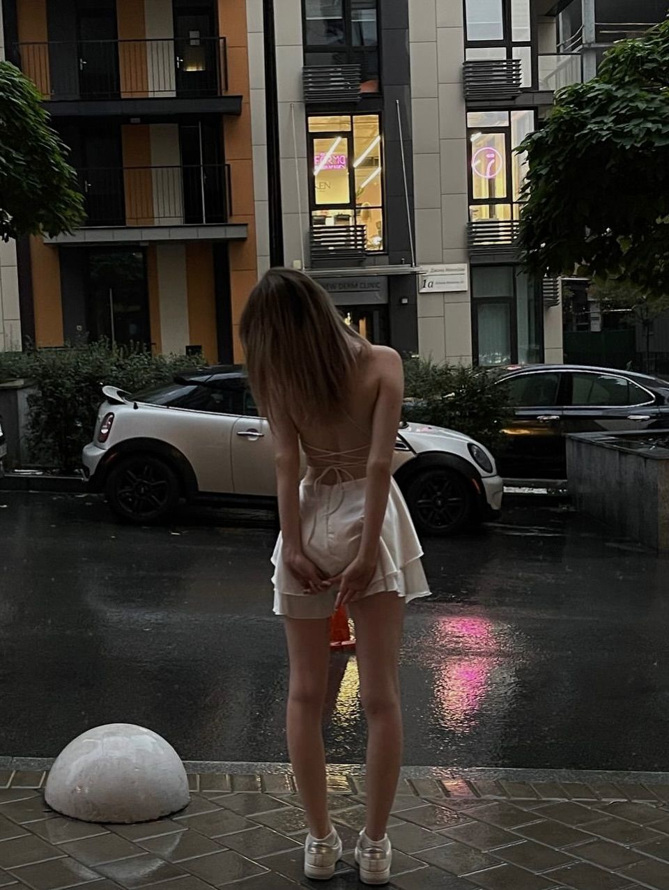 Cute A line Short Homecoming Dresses Spaghetti Strap White Backless Birthday Party Dress MP327
