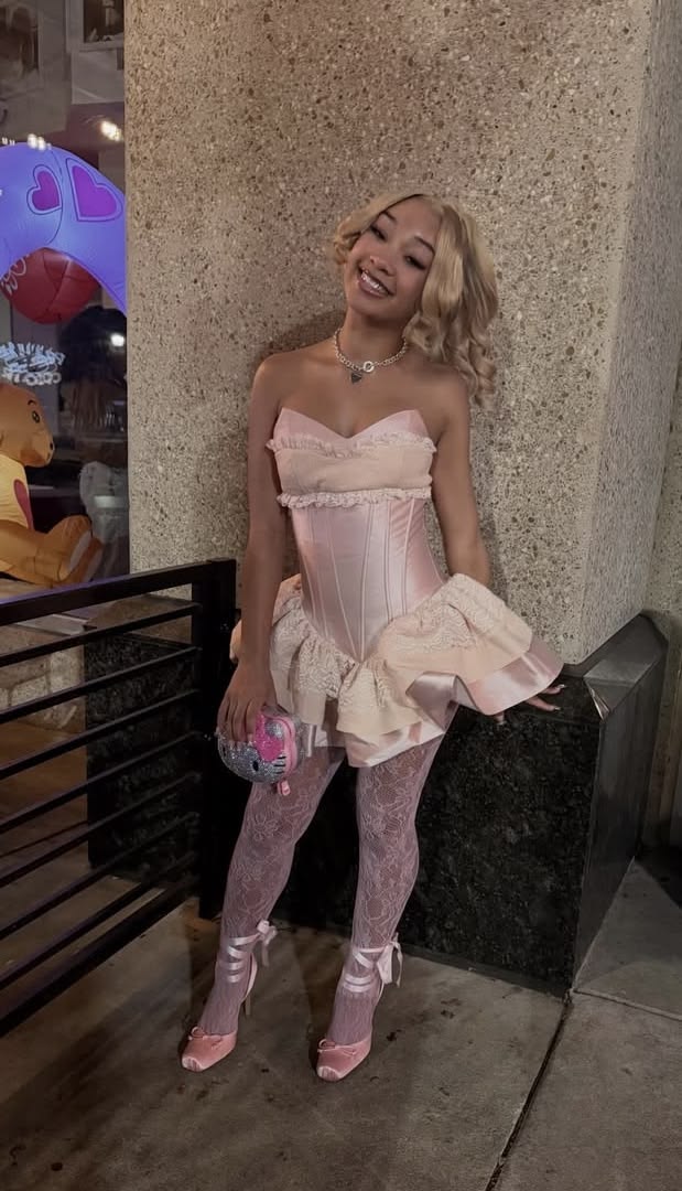 Robe de bal mignonne bustier rose poudré avec dentelle satin courte mini 15 16 tenues d'anniversaire robe de rentrée MP756