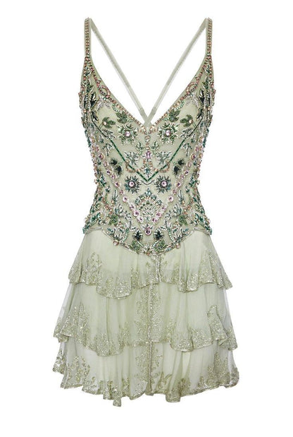 Pretty A line Spaghetti Strap Hoco Dress Inspo Homecoming Classy Green Sequin Birthday Cocktail Outfits MP422