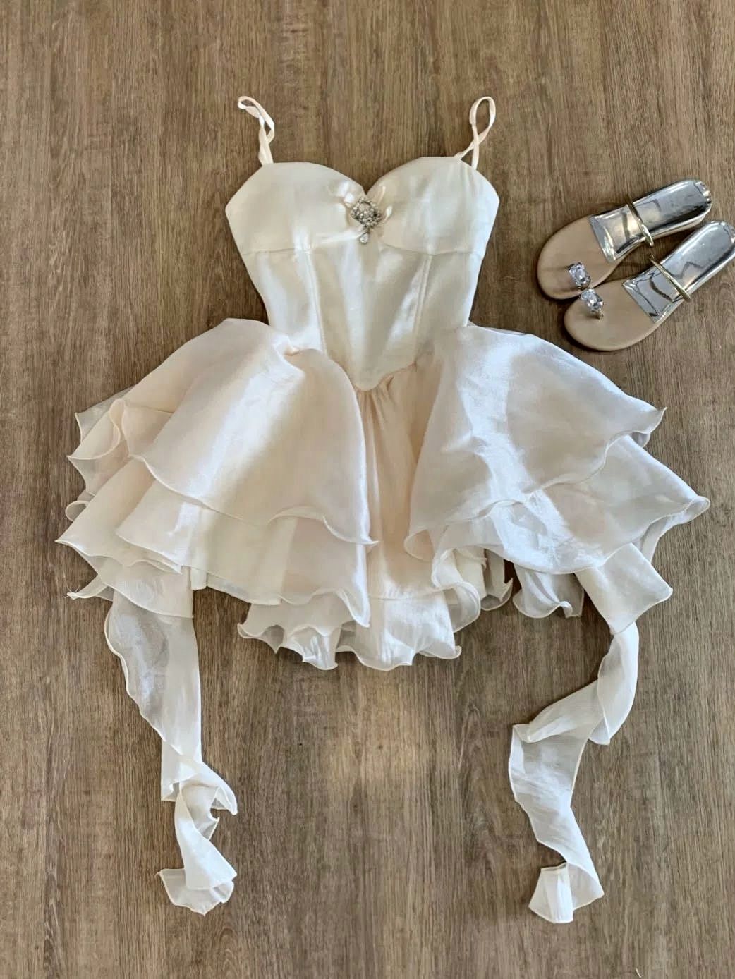 Beautiful A line Spaghetti Straps White Chiffon Dance Short Mini Freshman High School Hoco Dresses Inspo Homecoming Ideas MP1376