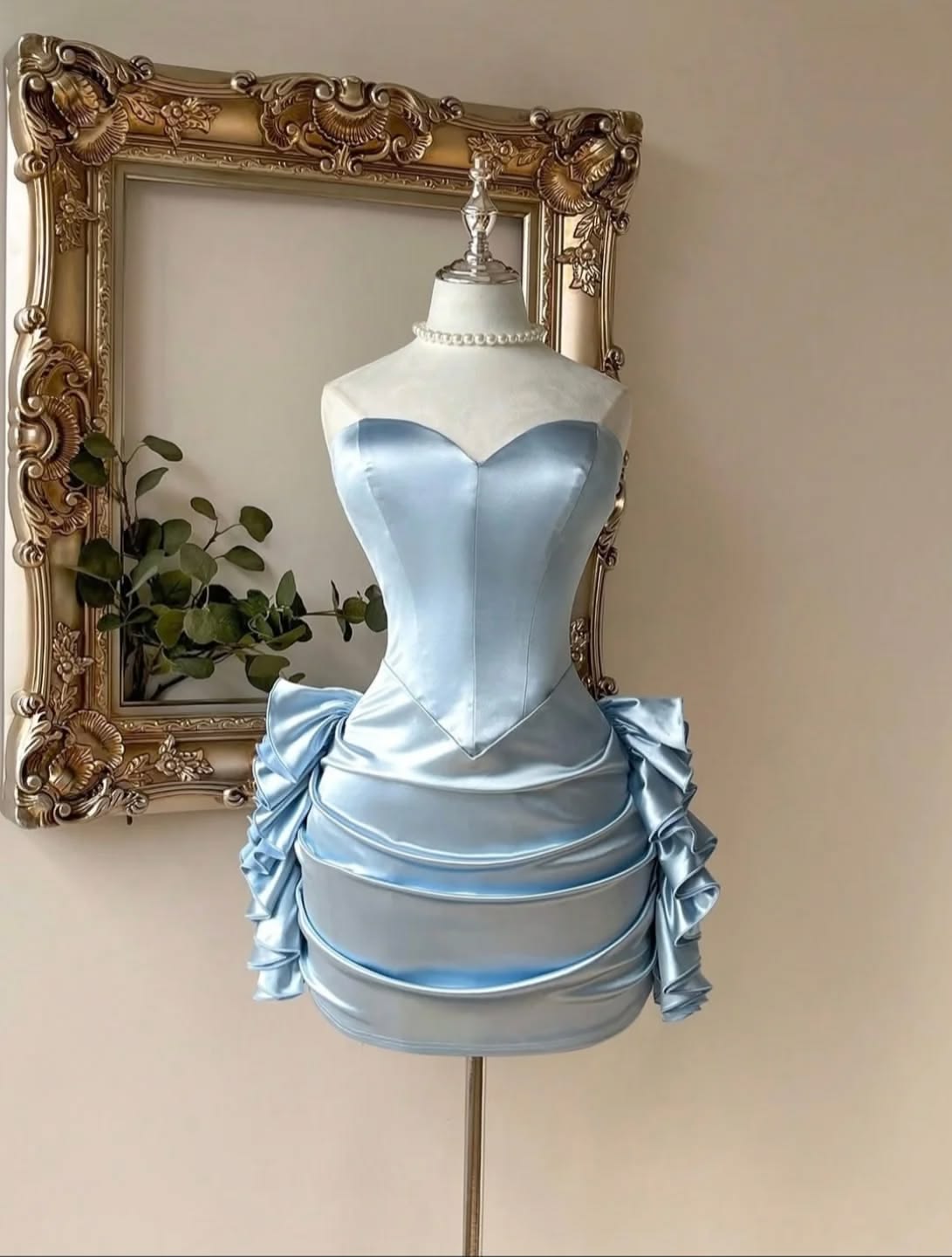 Modisches Cocktailkleid, Etui-Stil, Sweetheart-Ausschnitt, blaues Satin, formell, Geburtstag, Mini, kurz, Heimkehr-Partykleider MP631