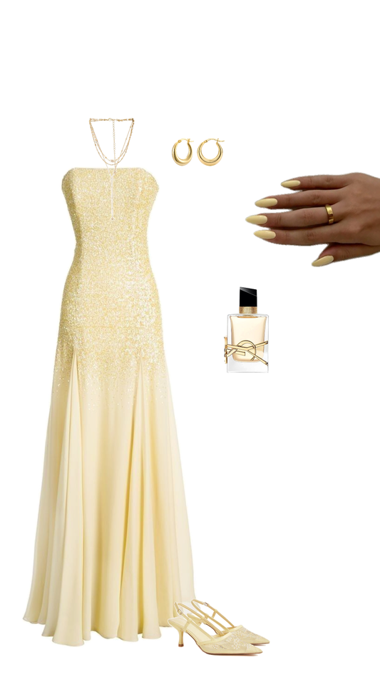 Classic Sheath Strapless Yellow Chiffon Sleeveless Prom Dresses Long Formal Dresses Graduation Gown MP473