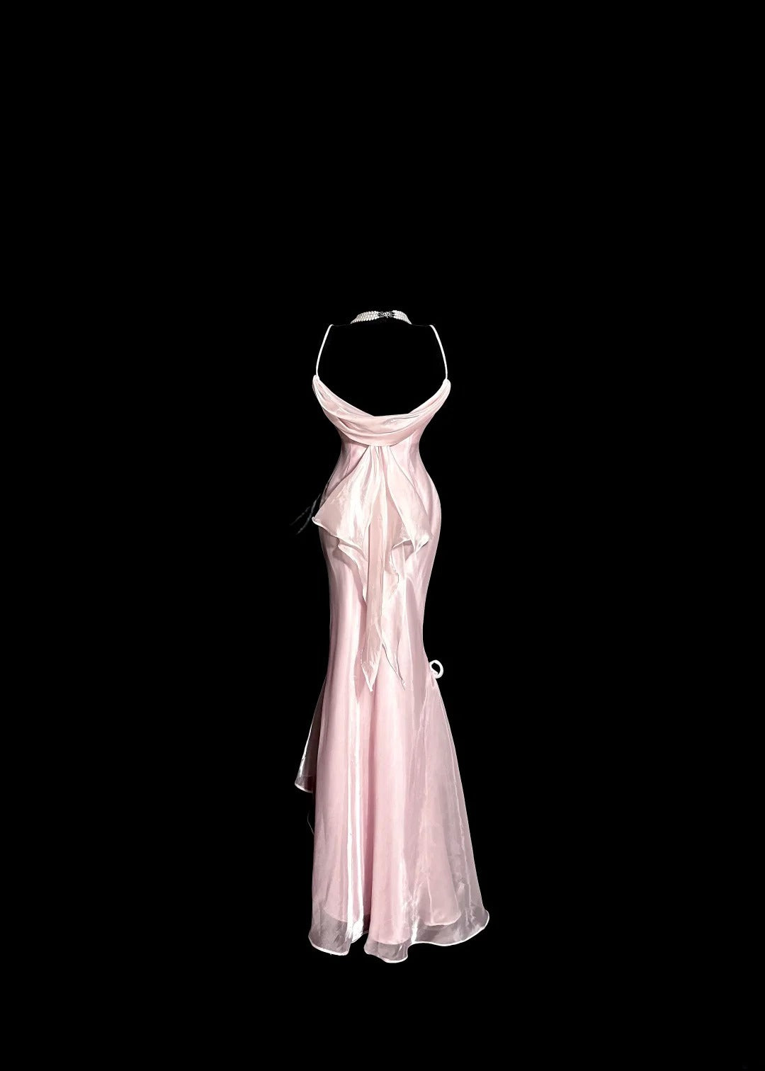 Elegant Long Prom Dresses Pink Mermaid Spaghetti Strap With Lace Satin Formal Dress Graduation Gown MP364