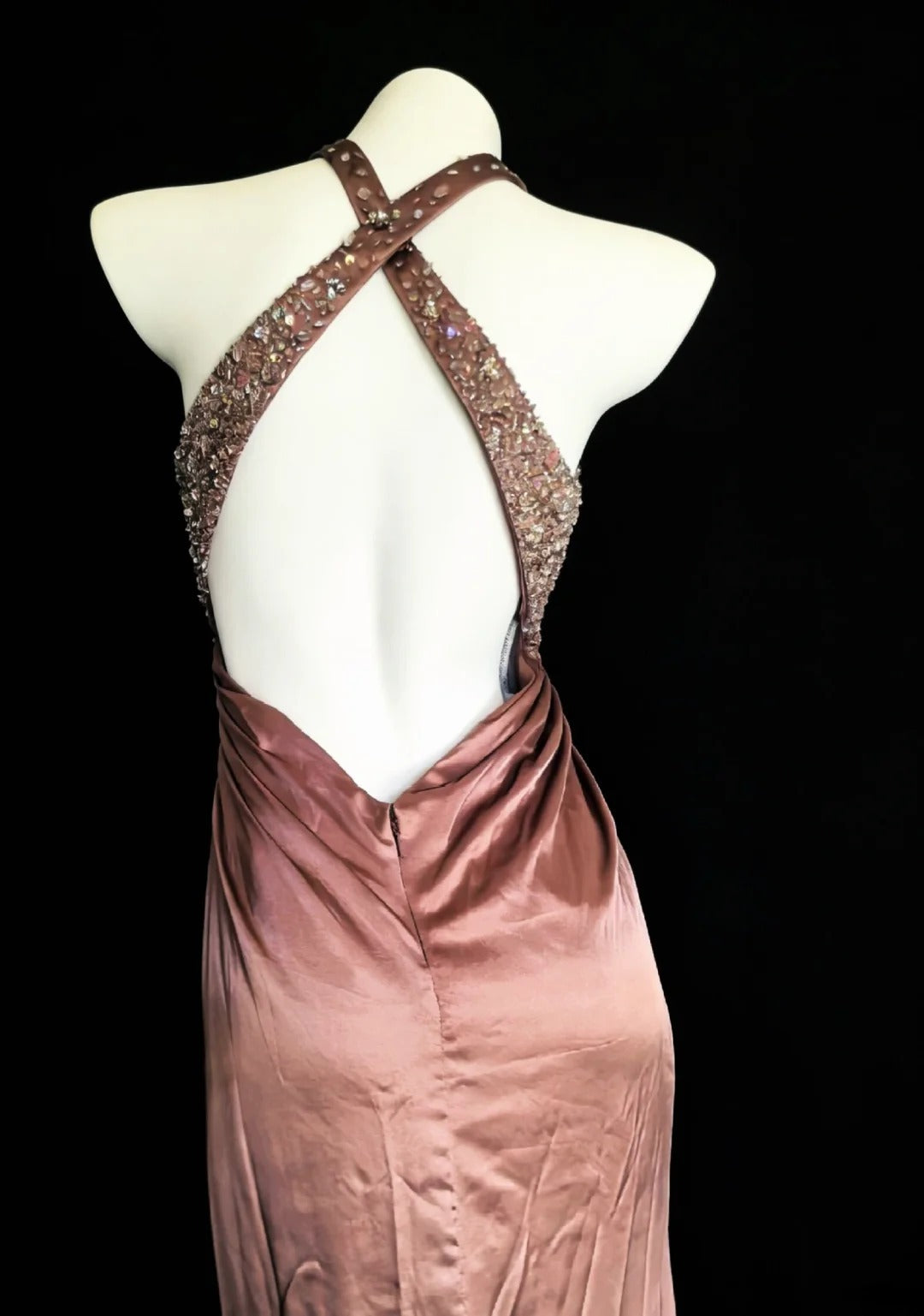 Robes de bal longues rose vintage moulantes à licou esthétique pour l'année de fin d'études 2026 Robe de soirée MP089