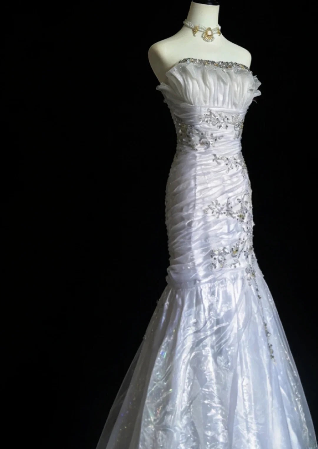 Robe de bal longue vintage sirène bustier esthétique pour la dernière année, robe de soirée bleu ciel clair MP090