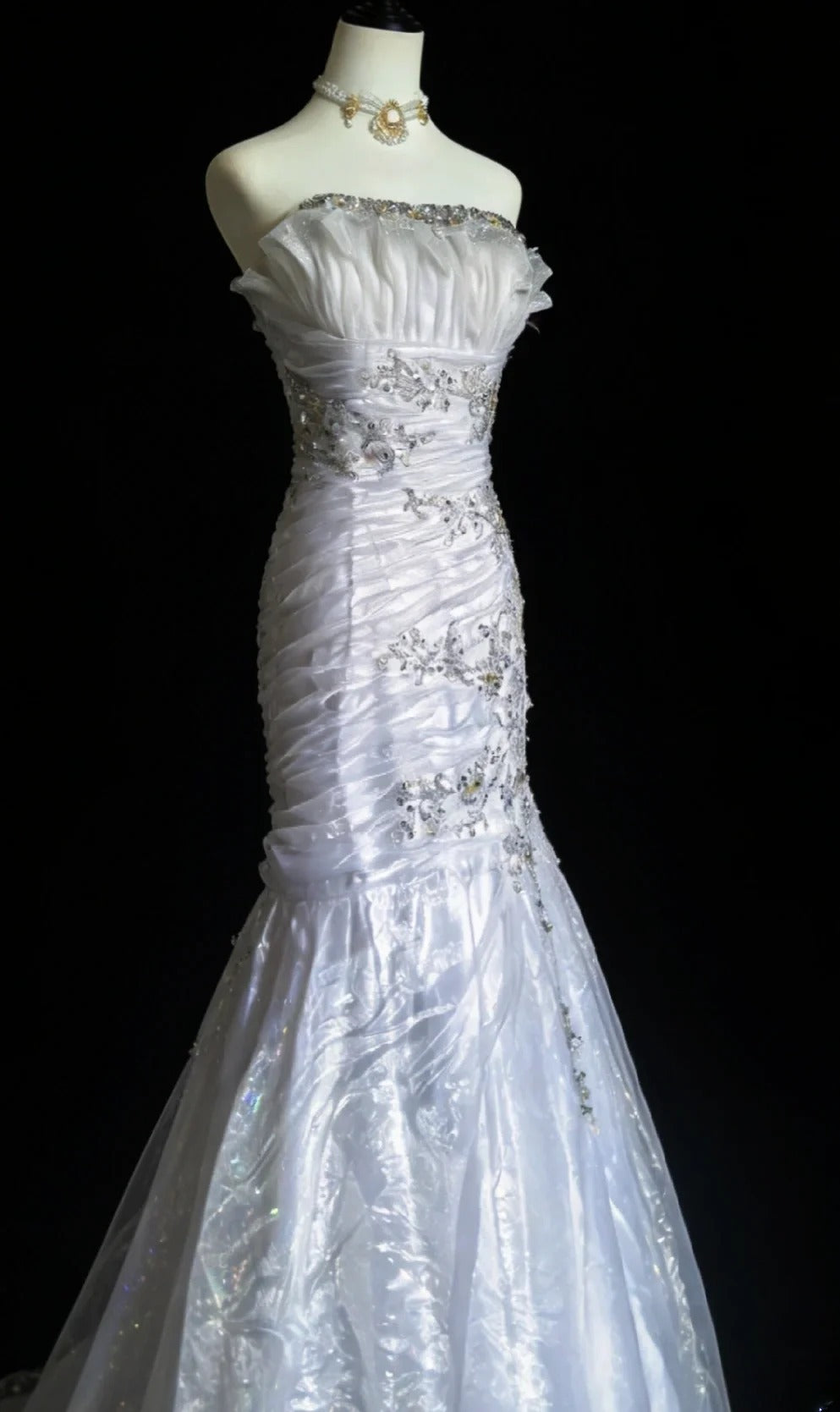 Robe de bal longue vintage sirène bustier esthétique pour la dernière année, robe de soirée bleu ciel clair MP090