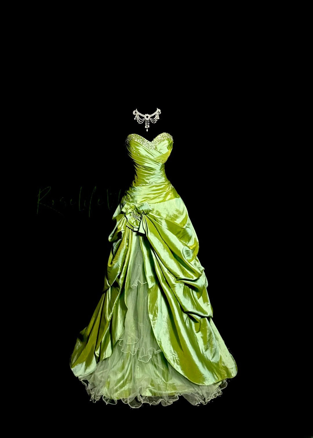 Vintage Long 60s Prom Dresses Silver Ball Gown Sweetheart Green Taffeta Formal Dresses Graduation Gown MP369