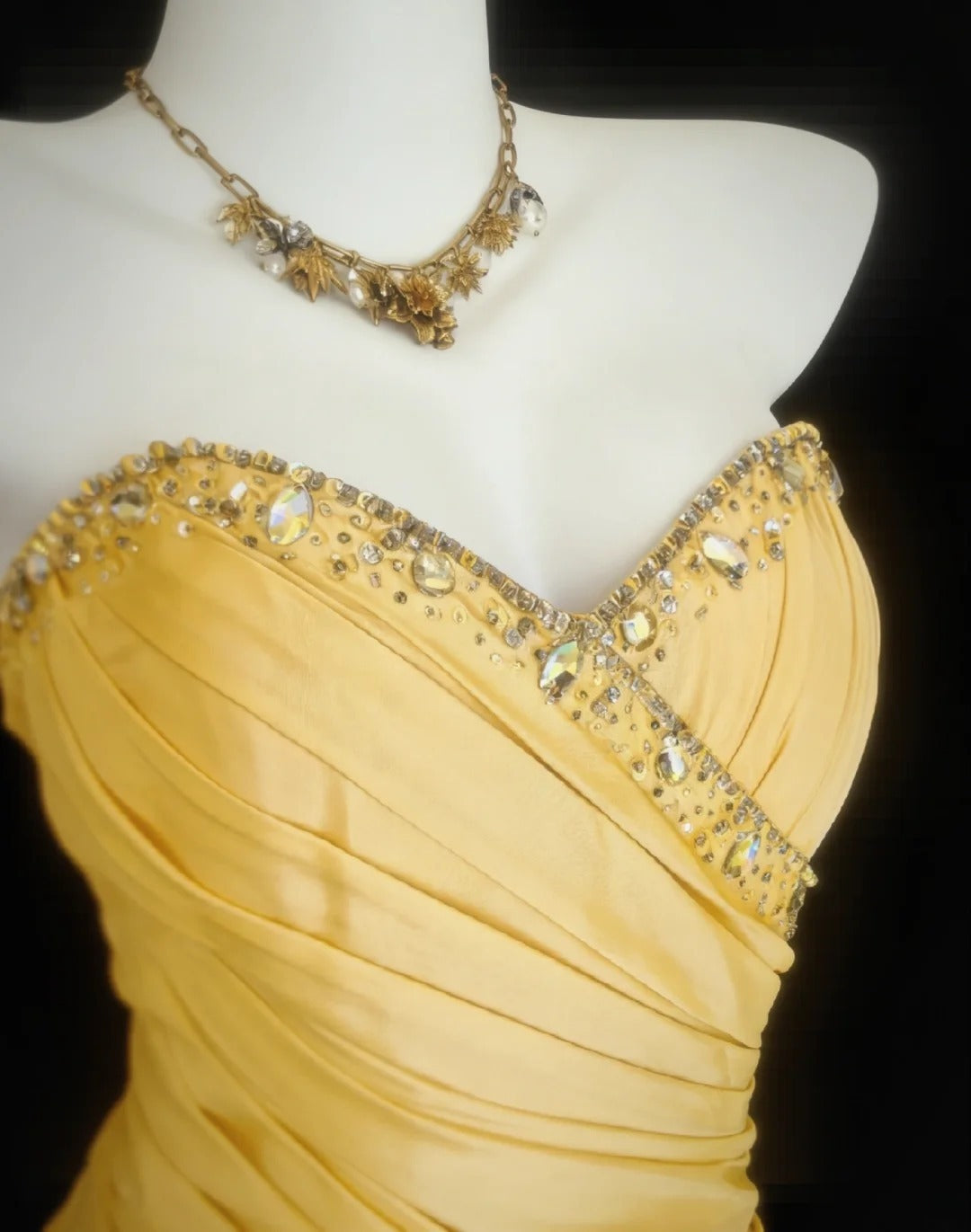 Charming Mermaid Sweetheart Yellow Pleated With Beaded Bodice Long For Senior Year 2026 Prom Dresses Birthday 16th Dress MP091