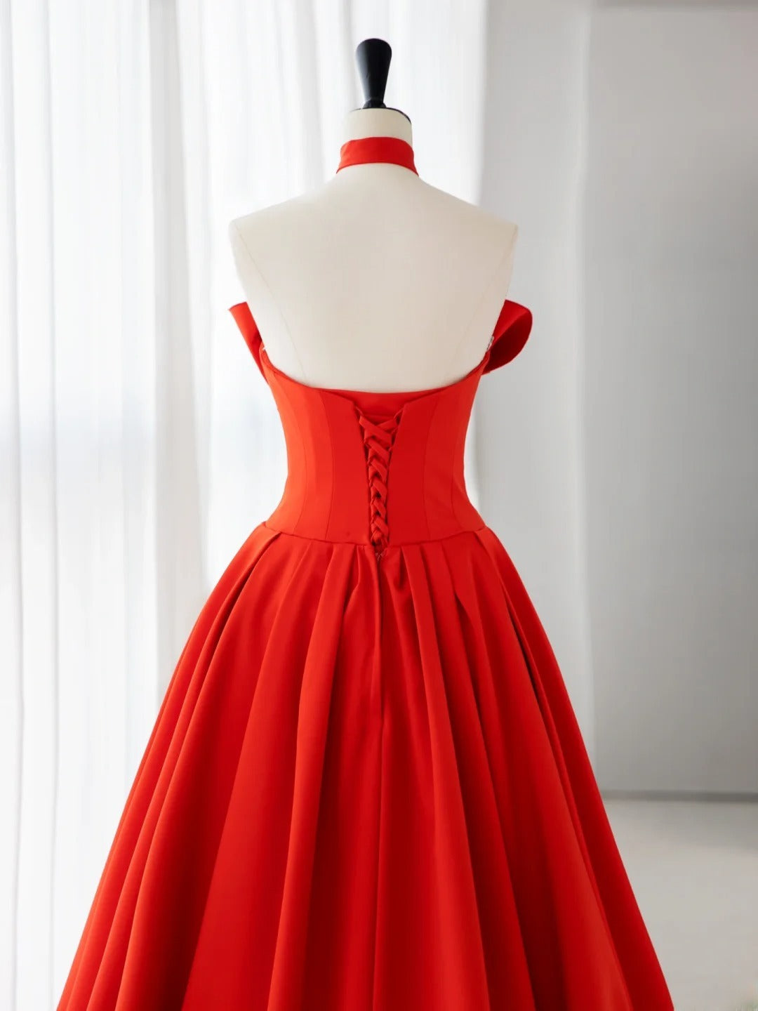 Red Gala Prom Dresses Inspiration A-Line Strapless Beads Formal Dress MP238