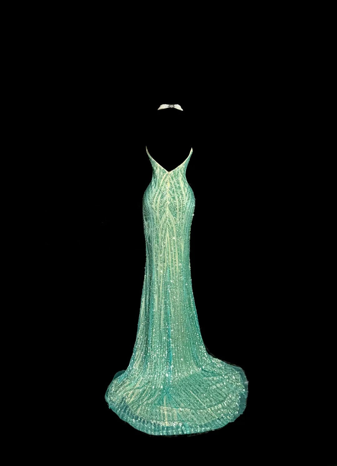 Sparkly Long 80s Prom Dresses Green Mermaid Sweetheart Vintage Formal Dress Graduation Gown MP377