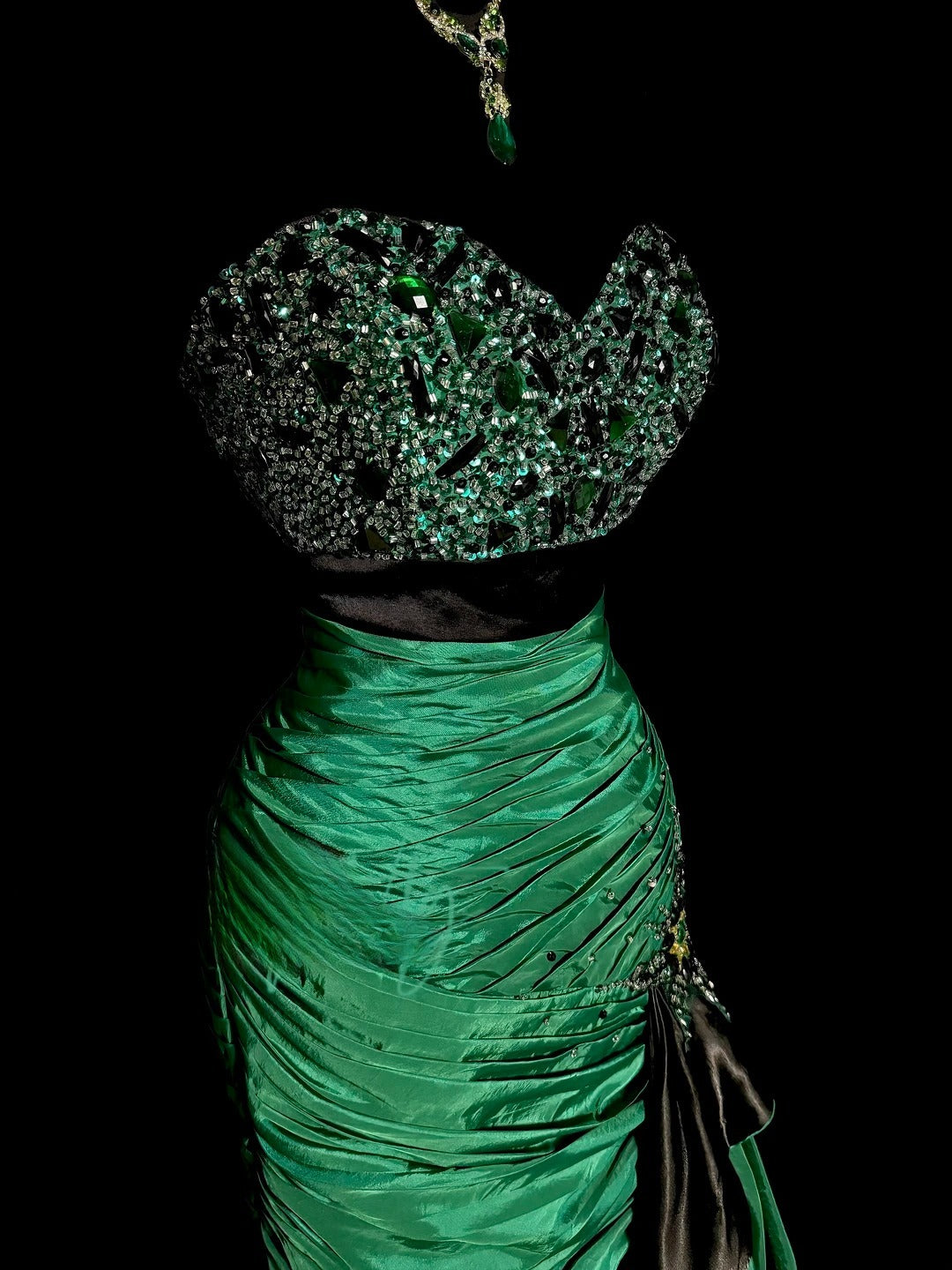 Robes de bal vintage longues années 60, sirène verte, bustier cœur, en satin, robes de cérémonie, robe de diplôme MP378