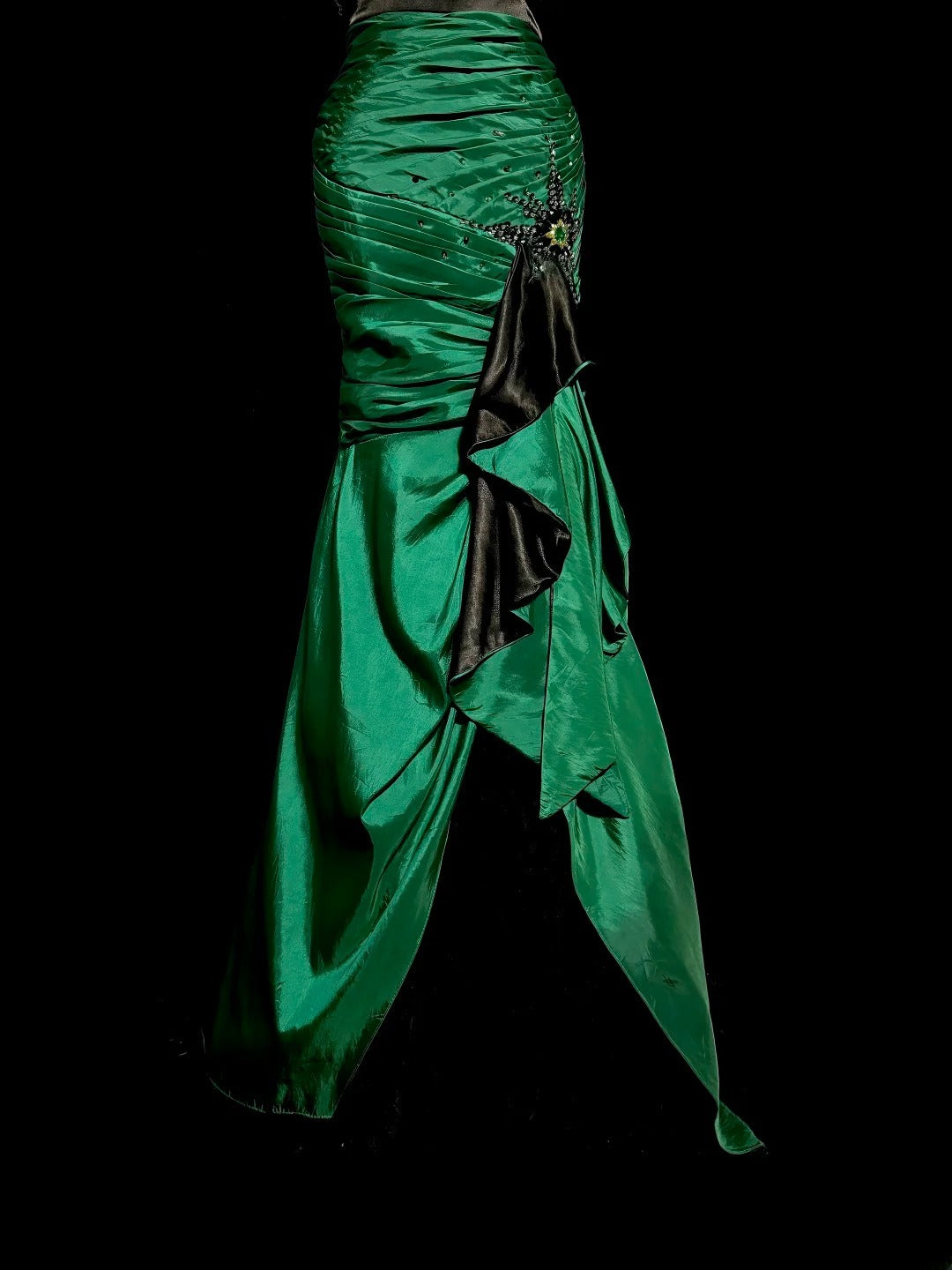 Robes de bal vintage longues années 60, sirène verte, bustier cœur, en satin, robes de cérémonie, robe de diplôme MP378