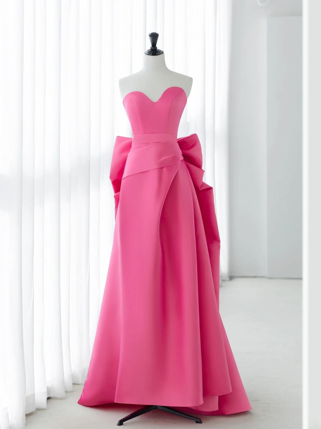 Modest Long Prom Dresses A Line Sweetheart Pink Satin Senior Formal Dress Ideas Graduation Gown MP246