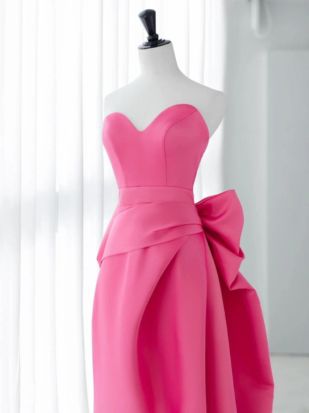 Modest Long Prom Dresses A Line Sweetheart Pink Satin Senior Formal Dress Ideas Graduation Gown MP246