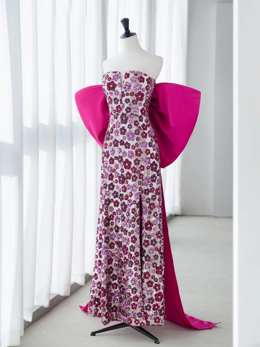 Modest Long Prom Dresses A Line Strapless Pink Satin Senior Formal Dress Ideas Graduation Gown MP247