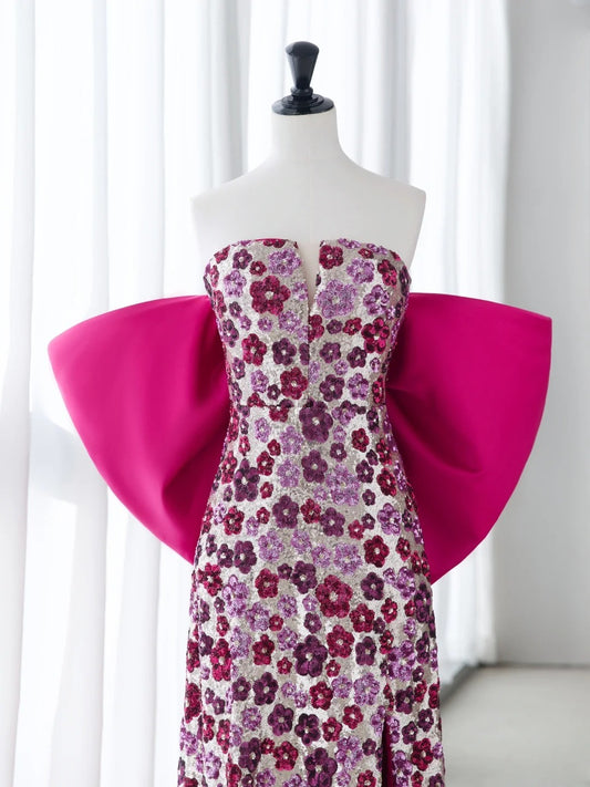 Modest Long Prom Dresses A Line Strapless Pink Satin Senior Formal Dress Ideas Graduation Gown MP247