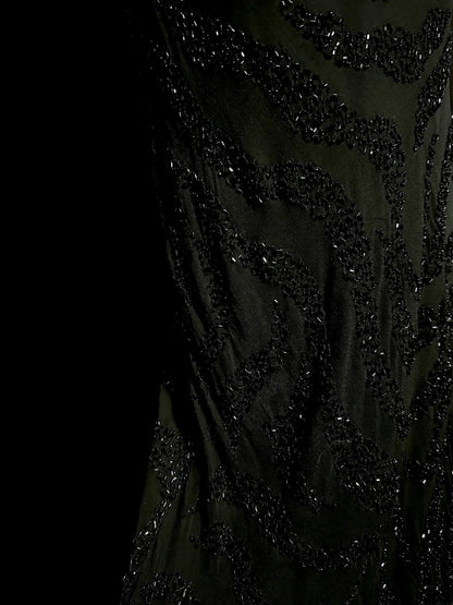 Robes de bal modestes des années 80 longues, sirène, col rond, sequins noirs, robe de soirée vintage, robe de remise des diplômes MP382