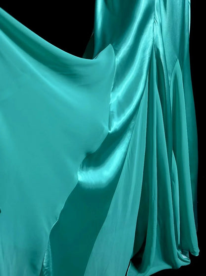 Bescheidene lange Ballkleider Meerjungfrau V-Ausschnitt Blau mit plissiertem Satin-Festkleid Abschlussballkleid MP384