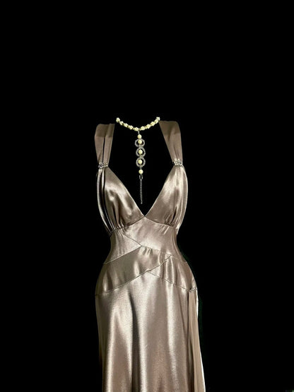 Elegante knielange Abschlussballkleider A-Linie Champagner-Satin-Formkleid Abschlusskleid MP386