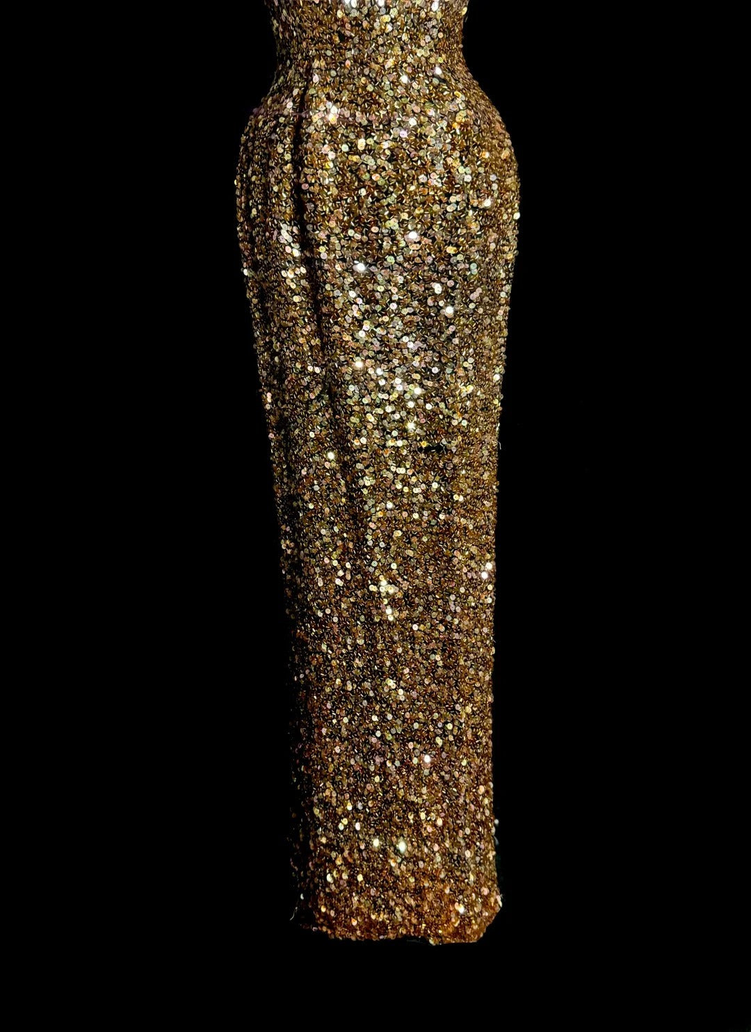 Sparkly Gold Prom Dresses Sheath Halter V Neck Long Formal Dresses Graduation Gown MP388