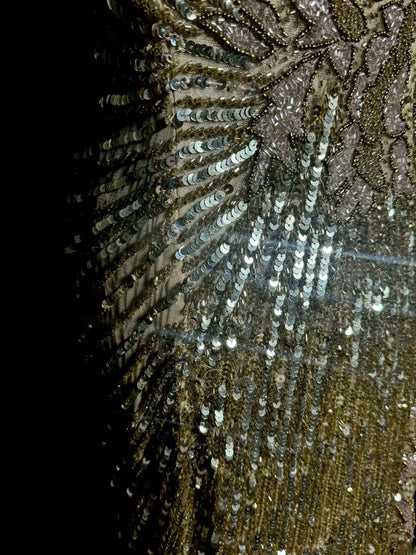 Robes de bal dorées scintillantes style sirène avec fente et col en V, robes de soirée longues, robe de remise de diplôme MP390