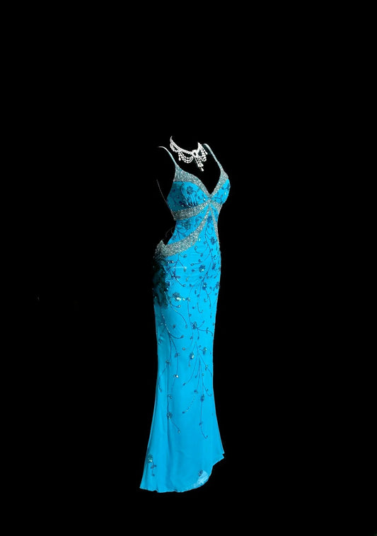 Sparkly Mermaid Royal Blue Prom Dresses With Beading Long Formal Dresses Graduation Gown MP395