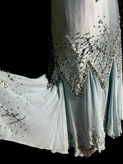 Sparkly Prom Dresses Mermaid Spaghetti Strap Blue Tea Length Formal Dresses Graduation Gown MP398