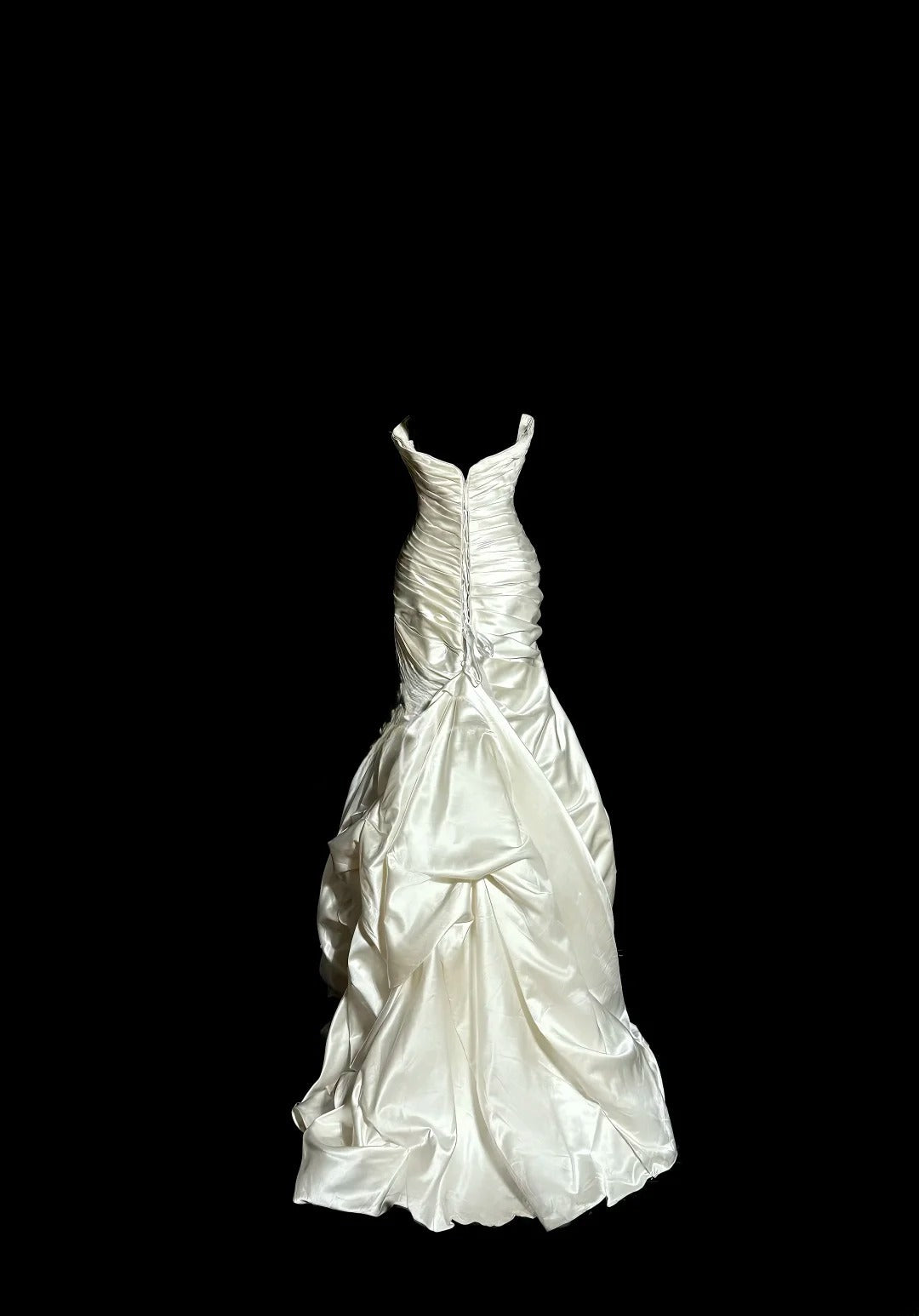 Modest Mermaid Sweetheart Taffeta Ivory Sleeveless Prom Dresses With Ruffles Long Formal Dresses Graduation Gown MP402