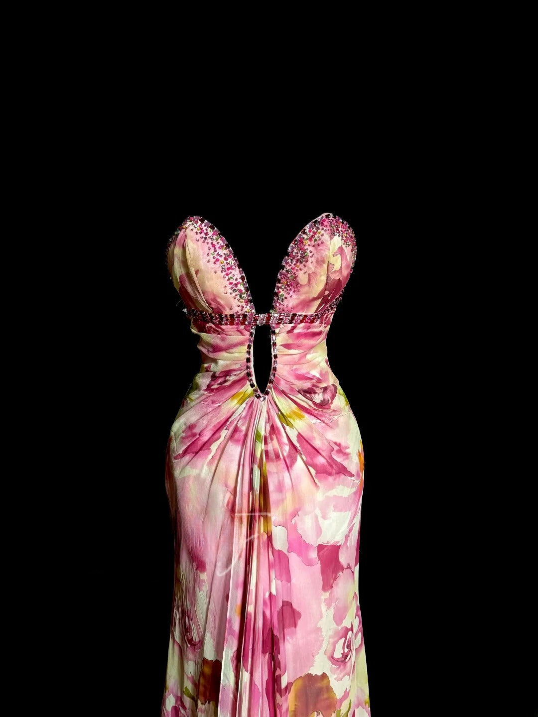 Modest Mermaid Sweetheart Floral Chiffon Sleeveless Prom Dresses Long Formal Dresses Graduation Gown MP404