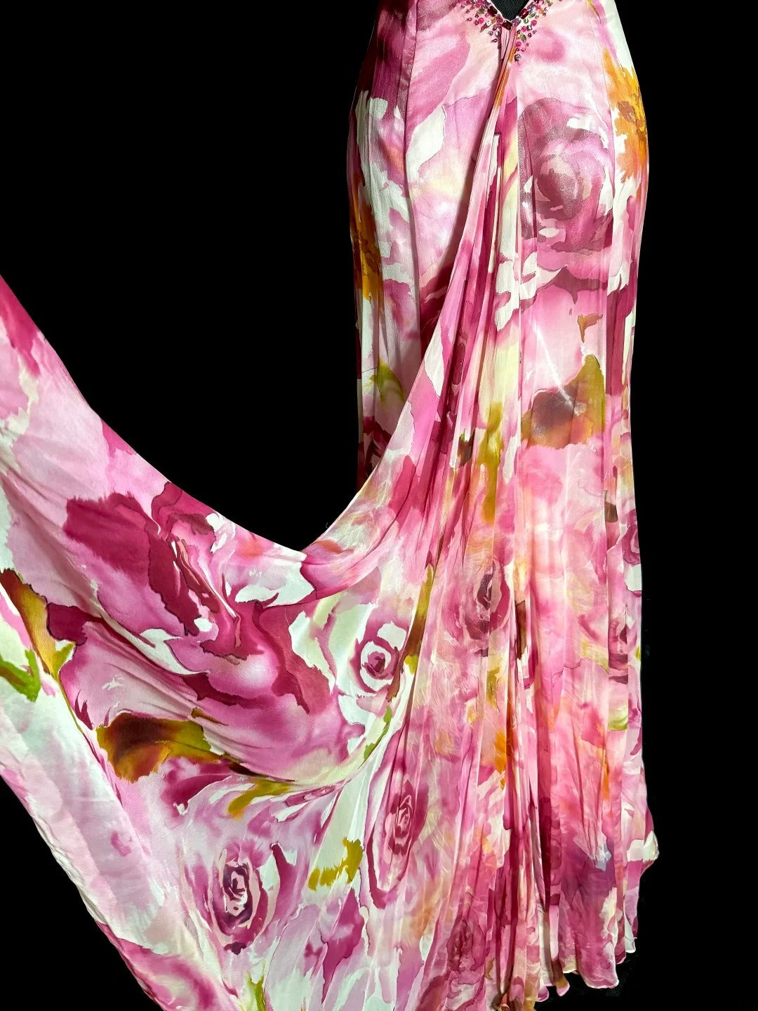 Modest Mermaid Sweetheart Floral Chiffon Sleeveless Prom Dresses Long Formal Dresses Graduation Gown MP404