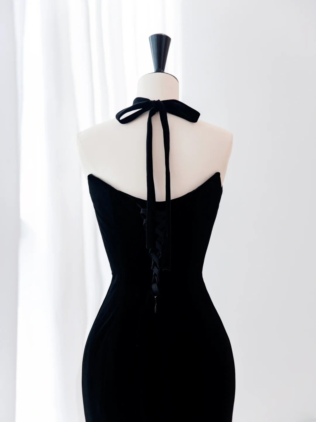 Classy Elegant Long Prom Dresses Mermaid Strapless Black Velvet White Tulle Senior Formal Dress Ideas Graduation Gown MP260