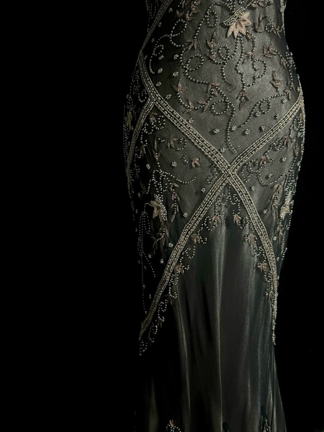 Robe de bal sirène scintillante col en V avec perles sans manches longue robe de soirée robe de graduation MP486