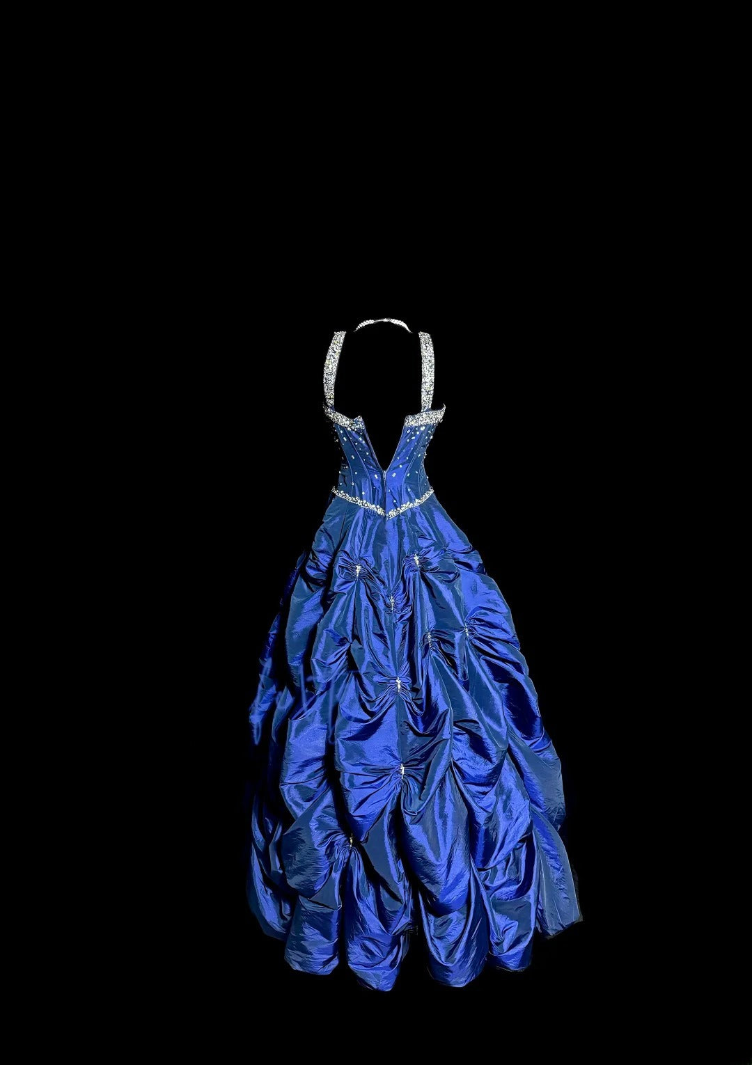 Classy Retro Ball Gown Sweetheart Royal Blue With Straps Sleeveless Masquerade Prom Dresses Long Formal Dress Graduation Gown MP491