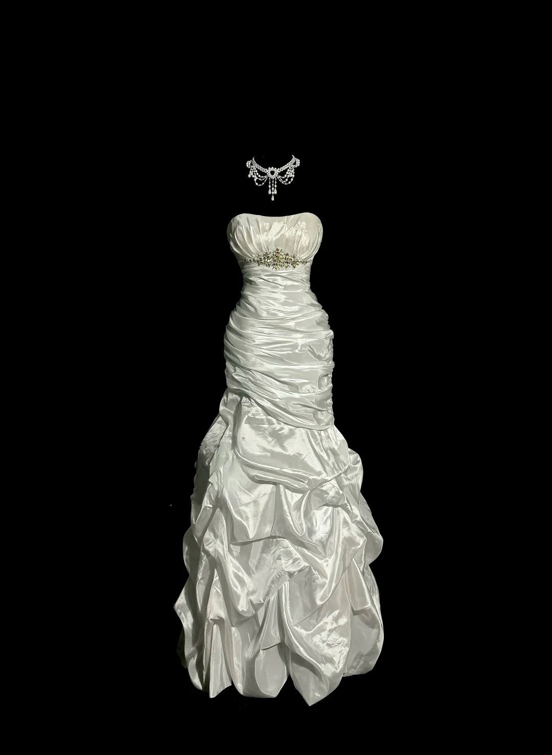 Élégante robe de bal rétro sirène avec perles, décolleté en cœur, plissée, sans manches, pour bal masqué, longue robe de soirée, robe de remise des diplômes MP497