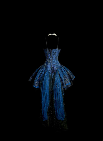 Süßes Ballkleid Spaghettiträger Tüll Blau Kurz Mini Homecoming Kleider 17. Geburtstag Party Kleid MP502