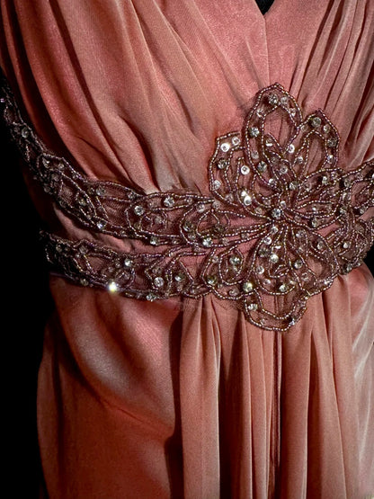 Modest Mermaid Coral Halter Satin With Beading Backless Prom Dresses Long Formal Dress Graduation Gown MP506