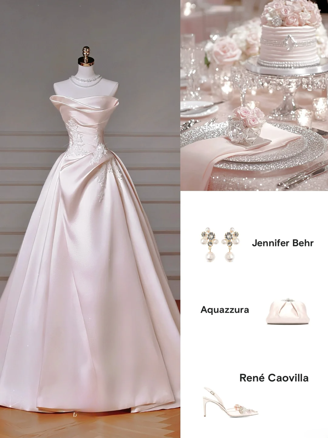 Zeitloses Ballkleid Trägerlos Hellrosa Satin Mit Spitzenapplikationen Abnehmbare Ärmel Prinzessin Brautkleid Hochzeitskleider MP010