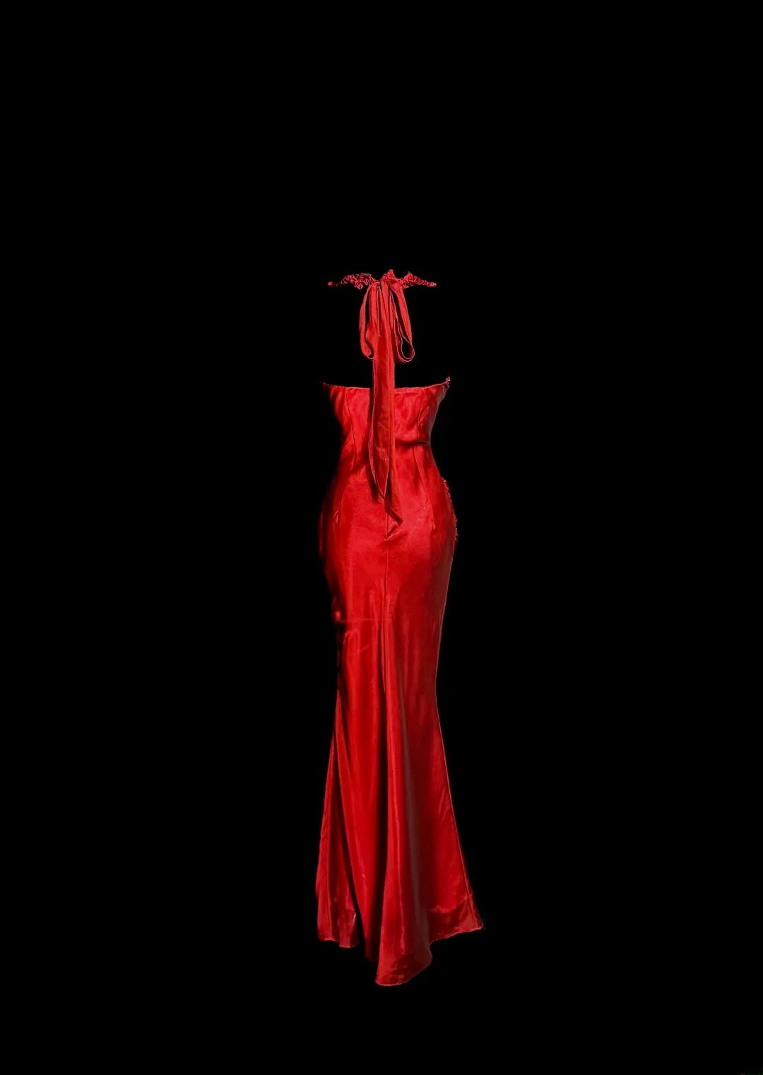 Modest Mermaid Red Sweetheart With Strap Satin With Scarf Prom Dresses Long Formal Dress Graduation Gown MP512
