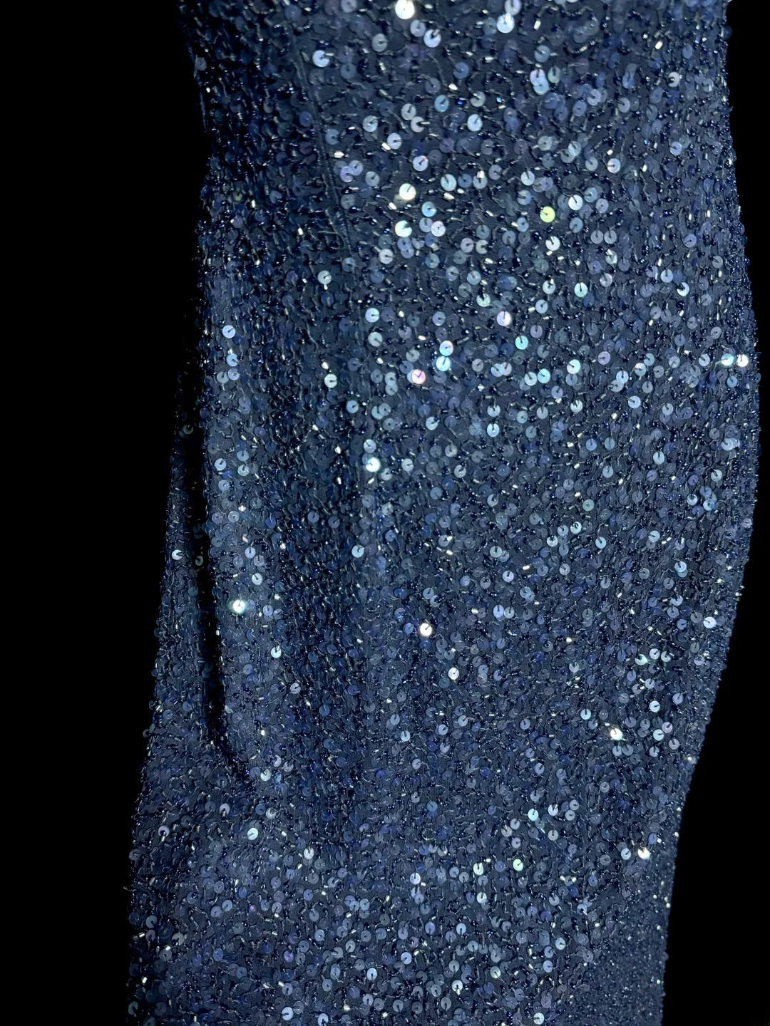 Robe de bal sirène à paillettes bleu marine sans dos et sans manches, avec dos ouvert, robe de soirée longue, robe de graduation MP515