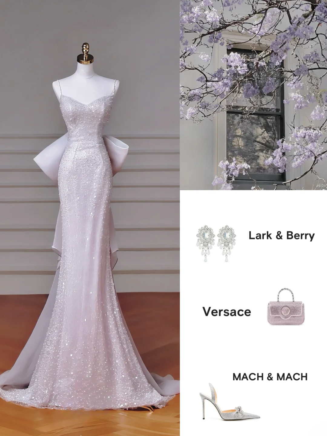 Sparkle Mermaid Spaghetti Strap Sequin Lilac Sleeveless With Bow-knot Bodice Long For Senior Year 2026 Prom Dresses MP019
