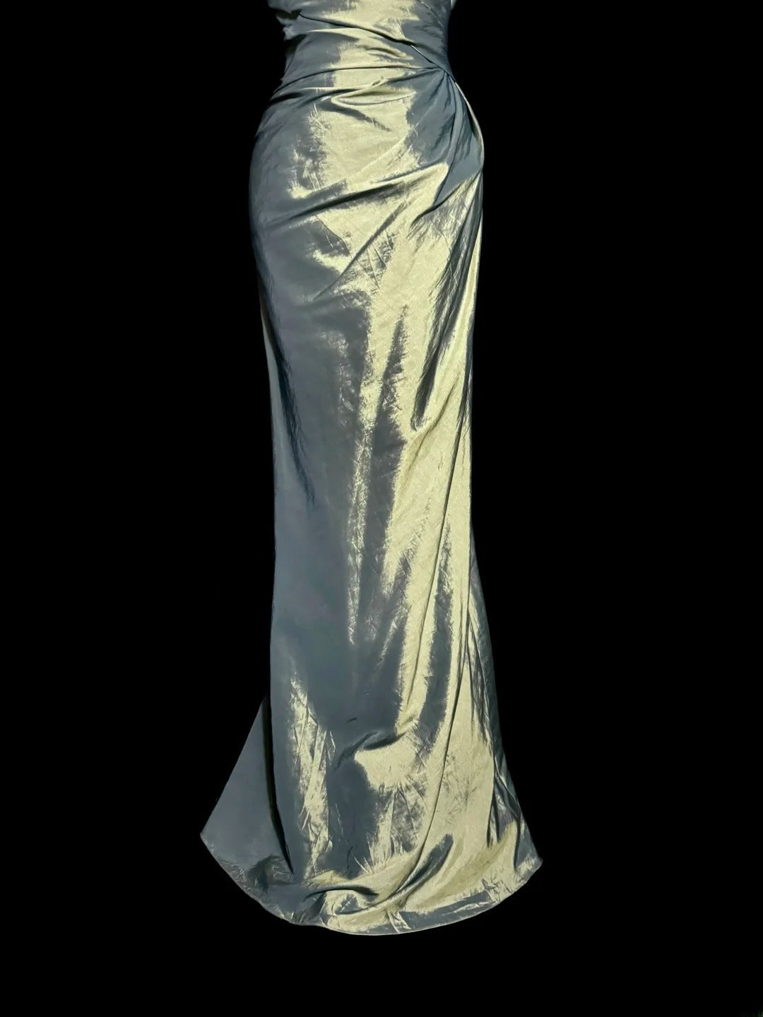Robe de bal longue sirène sexy vert sauge à épaules dénudées avec manches, robes de soirée pour femmes MP581