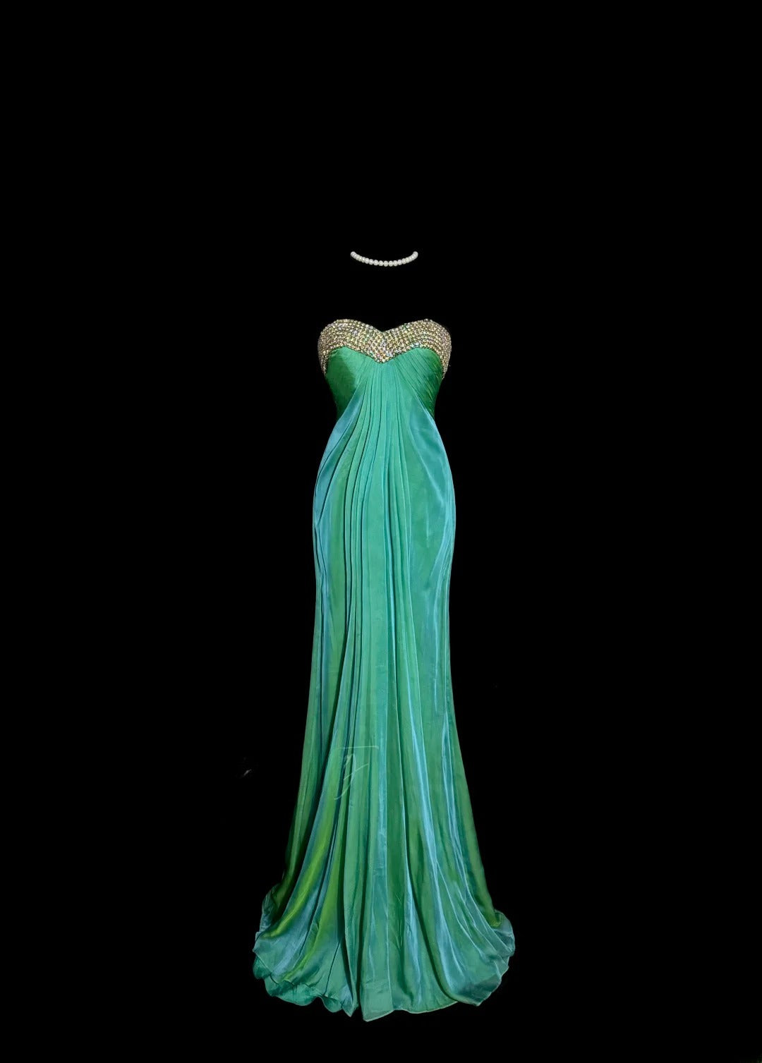 Luxurious Mermaid Sweetheart Green Chiffon With Beading Long Prom Dresses Women Party Gowns MP584