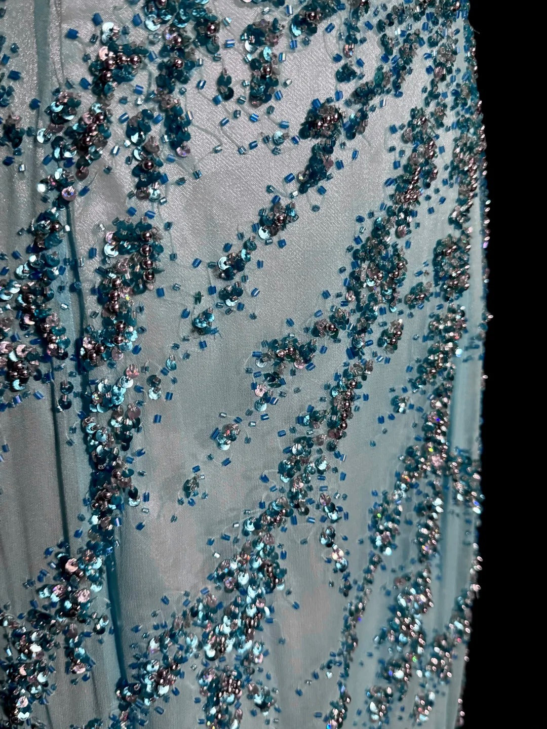 Atemberaubendes Meerjungfrauen-Trägerlos-Kleid in Blau mit Perlenstickerei, langes Ballkleid, Partykleid für Damen MP587