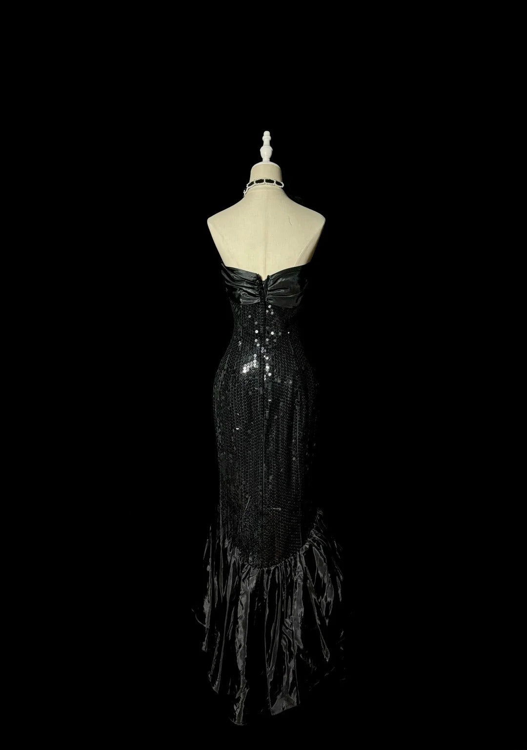 Stunning Mermaid Sweetheart Black With Bow-knot Long Prom Dresses Women Party Gowns MP588
