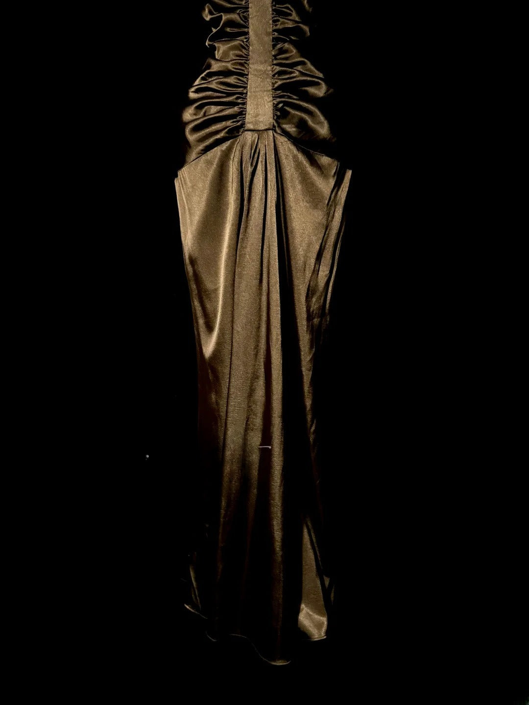 Stunning Mermaid Sweetheart Chocolate Satin With Ruffles Long Prom Dresses Formal Gowns MP593