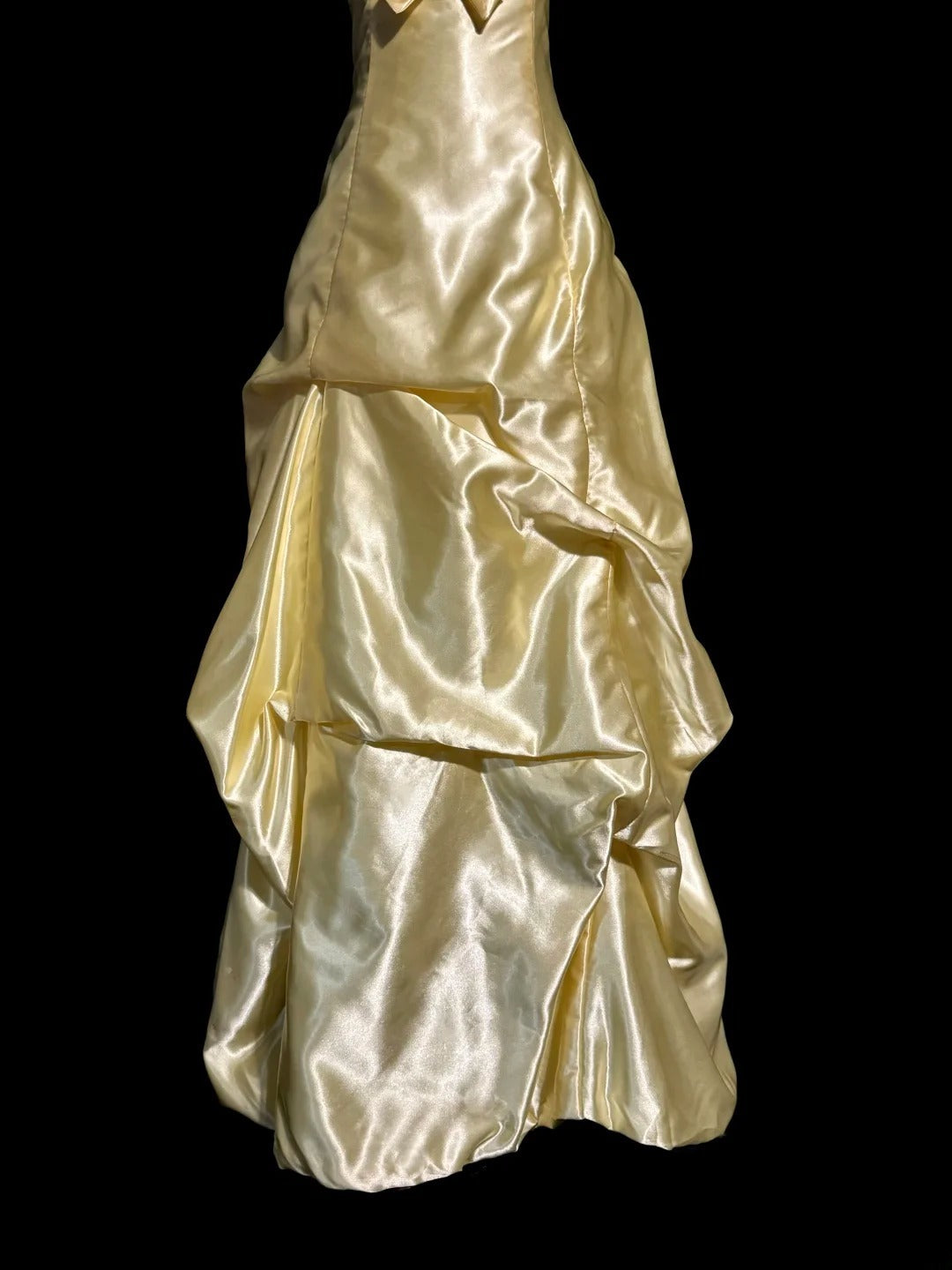 Robe de bal élégante bustier jaune sans manches longue robe de soirée formelle longue robe de bal MP649