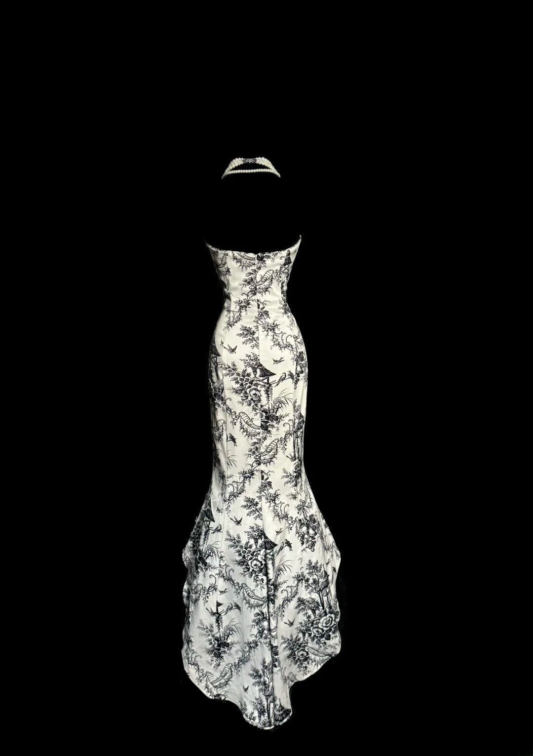 Elegantes Meerjungfrauen-Trägerloses Schwarzes Ärmelloses Langes Festliches Abendkleid Ballkleid MP650
