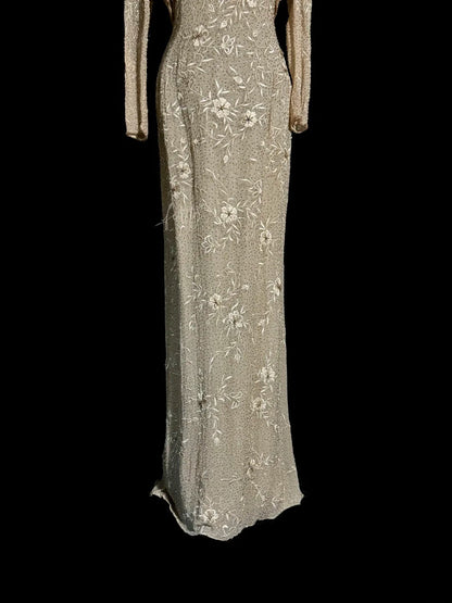 Elegante Meerjungfrauen-Abendkleid mit Spaghettiträgern, Champagnerfarben, Stickerei, Jacke, bodenlang, MP652