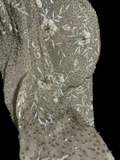 Elegante Meerjungfrauen-Abendkleid mit Spaghettiträgern, Champagnerfarben, Stickerei, Jacke, bodenlang, MP652