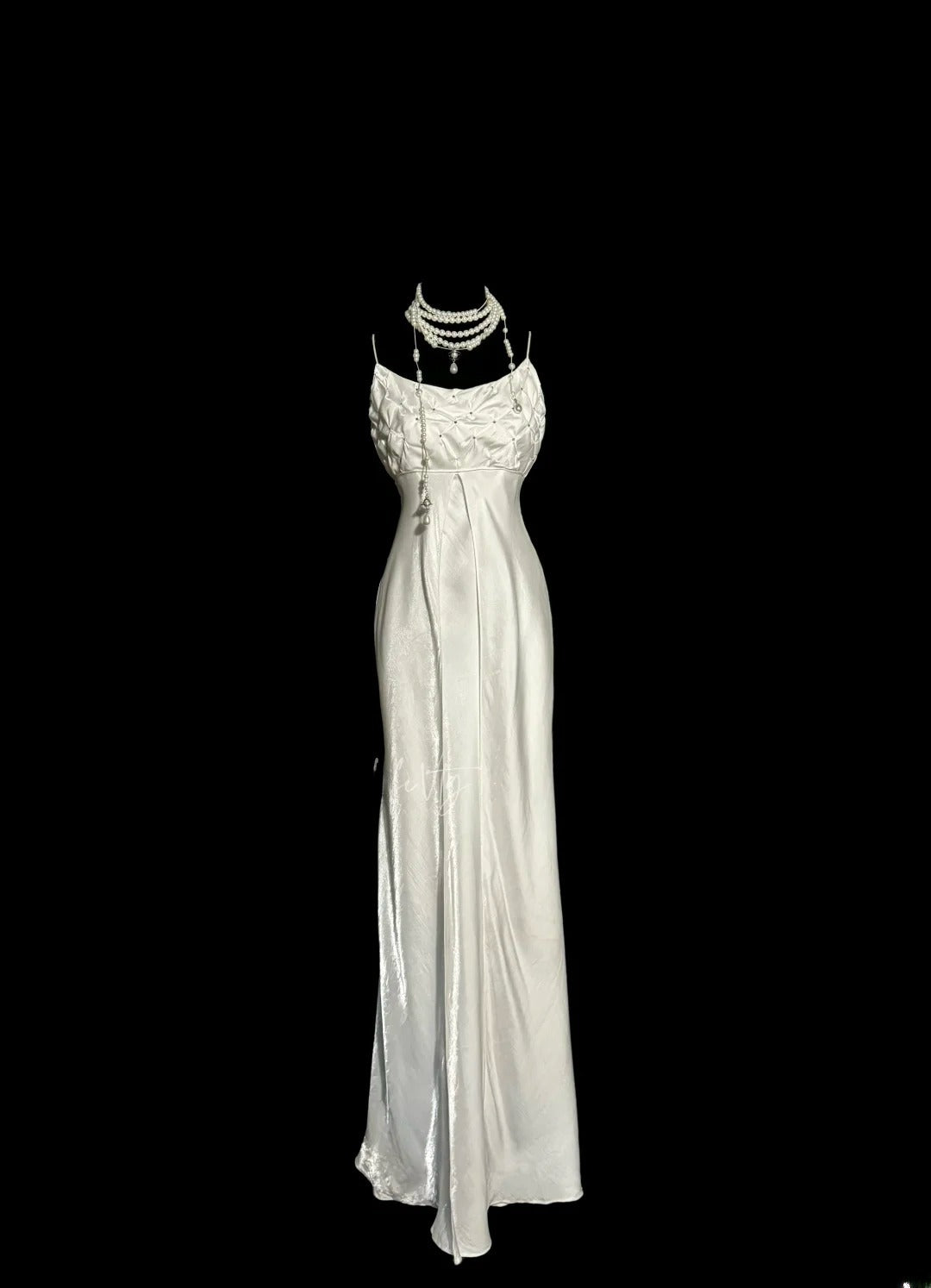 Aesthetic Mermaid Spaghetti Strap White Satin With Ruched Inspiration Sleeveless Pageant Outfits Prom Dresses MP1177